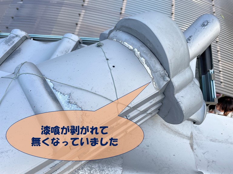 和歌山市で漆喰が剥がれていました