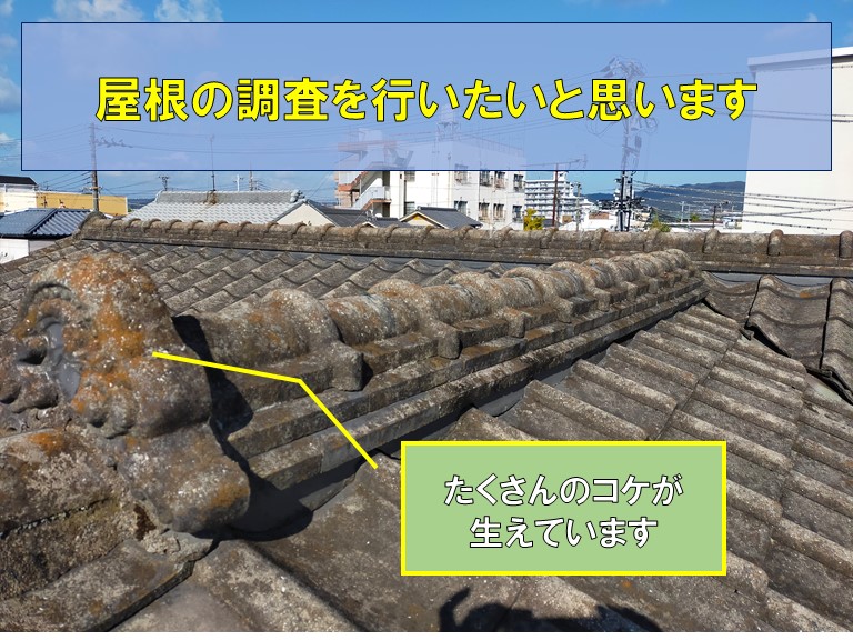 和歌山市で瓦屋根の調査します