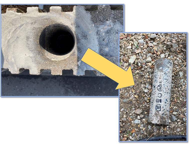 和歌山市で目隠しフェンスを設置する箇所に穴を開けました