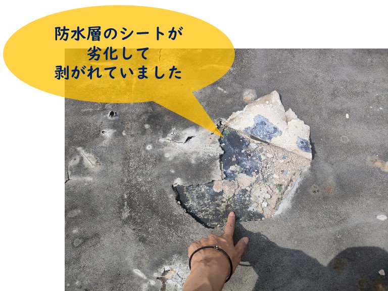 和歌山市で防水シートが剥がれていました