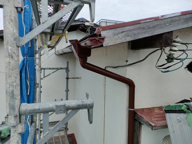 和歌山市で雨樋の設置が完成