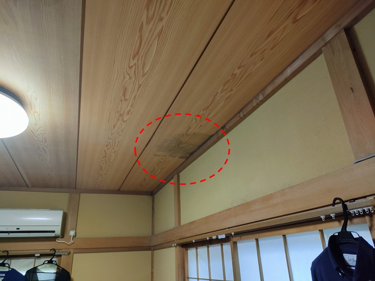 和歌山市の和室から雨漏り