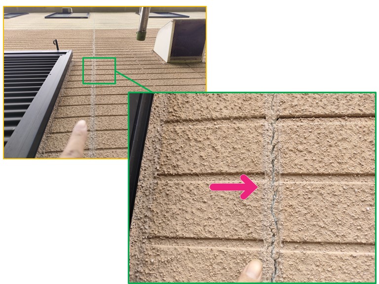 和歌山市の外壁のコーキングが割れていた