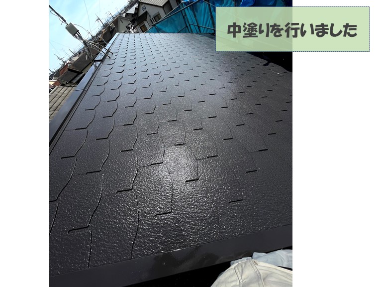 岩出市で中塗りを行いました