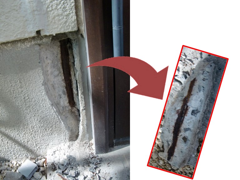 岩出市で基礎巾木の補修工事で浮いた基礎巾木を取り外しました