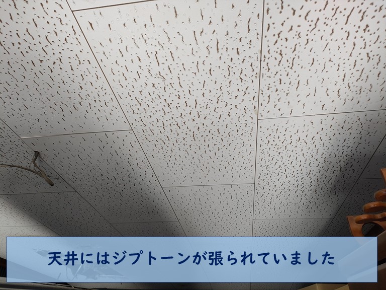 岩出市のガレージの天井にはジプトーンが張られていました