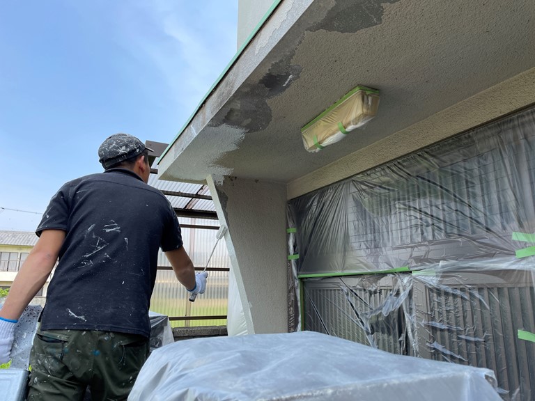 紀の川市で下塗りでパターン付けしました