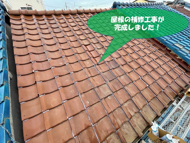紀の川市で屋根の補修工事が完了しました