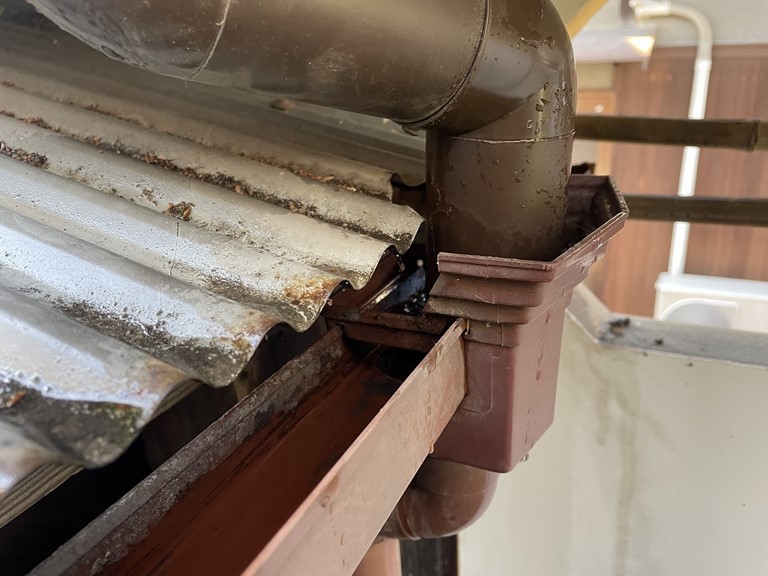 紀の川市で雨樋清掃工事が完成しました