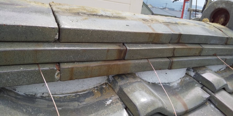 棟のワイヤー施工