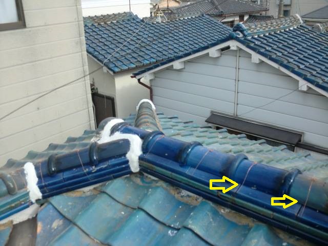 棟瓦積み直し工事