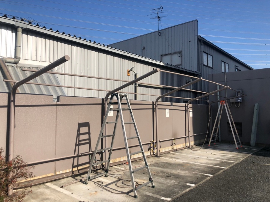 サイクルポート屋根撤去後