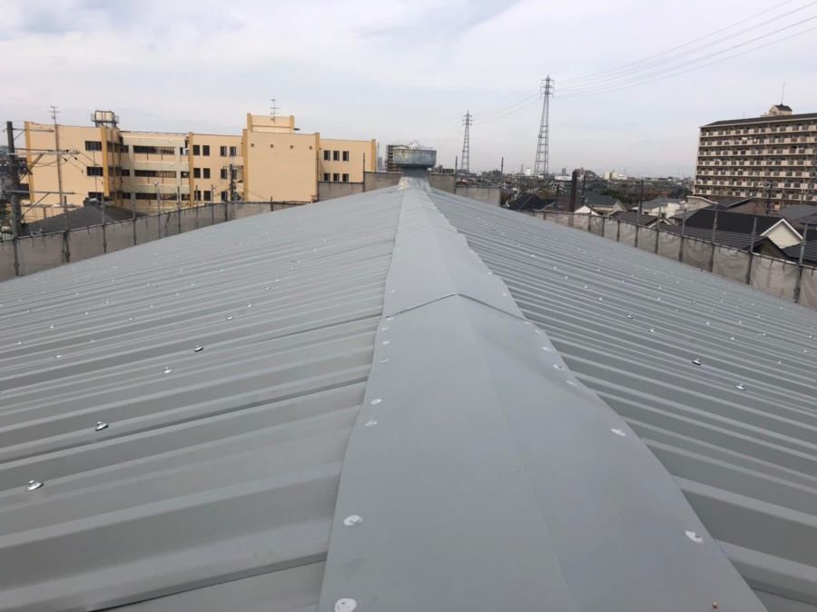 施工後　棟板金貼り