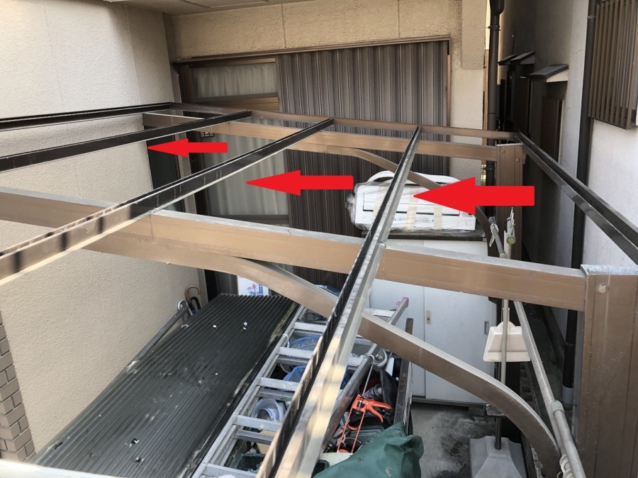 八尾市 波板のフックを引っかけるところ