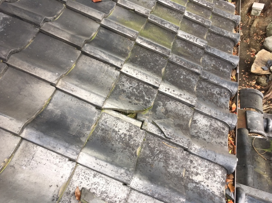 屋根瓦差し替え・漆喰 楽音寺