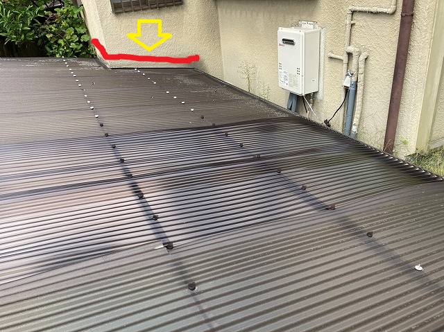 カーポート固定部分