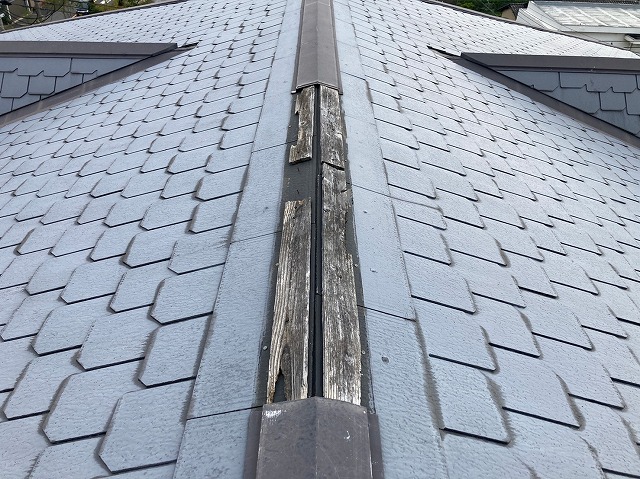 棟板金が飛んだ