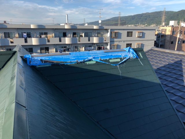 八尾市で棟包みが飛んだ