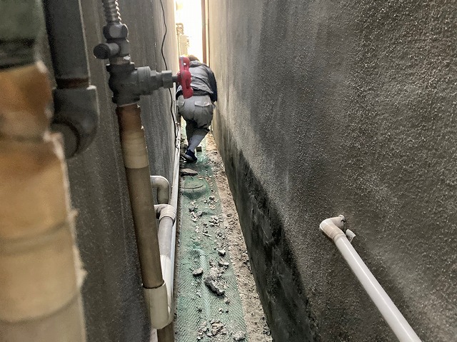 外壁の左官補修