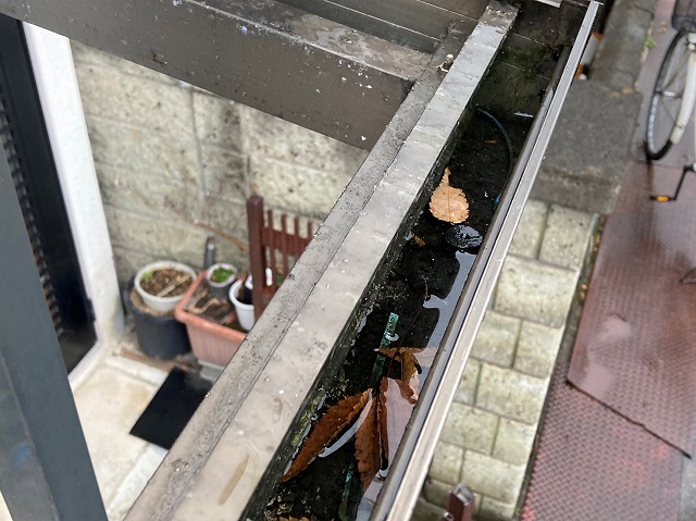 テラス樋詰まり