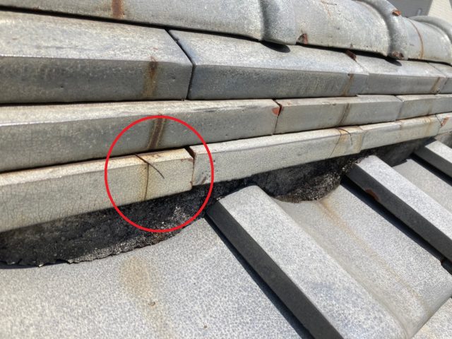 八尾市で棟の番線が切れた