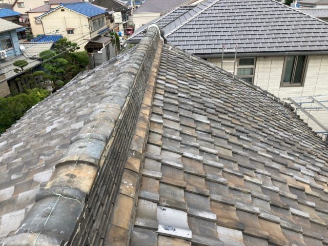 瓦屋根から金属屋根に取り替え