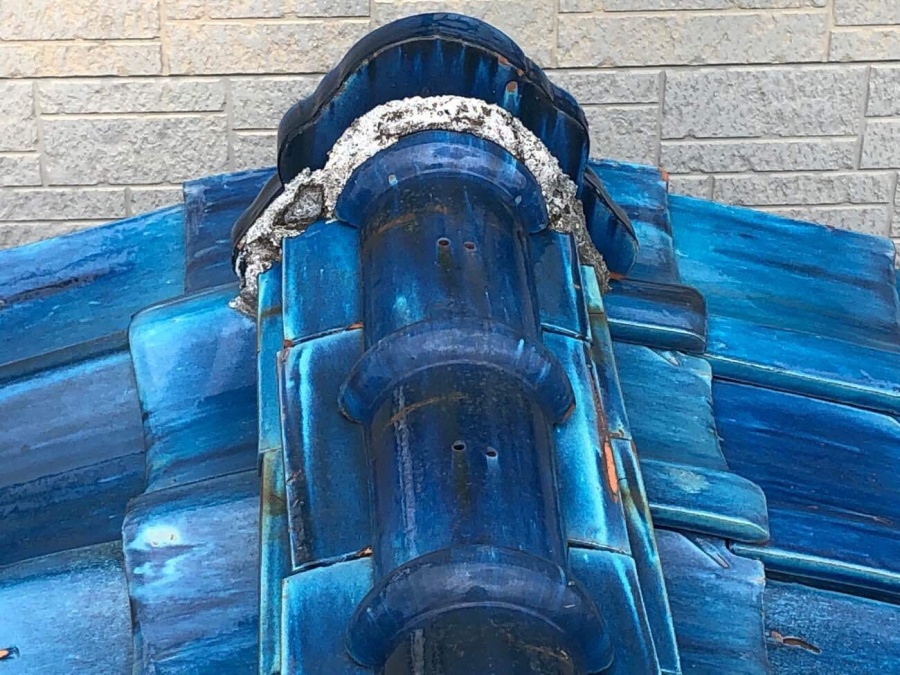 八尾市　雨もれ　漆喰