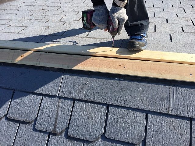棟工事ヌキ板取付