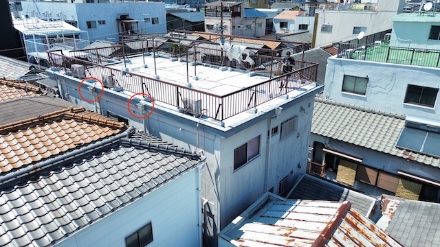 屋上外周と建物全景