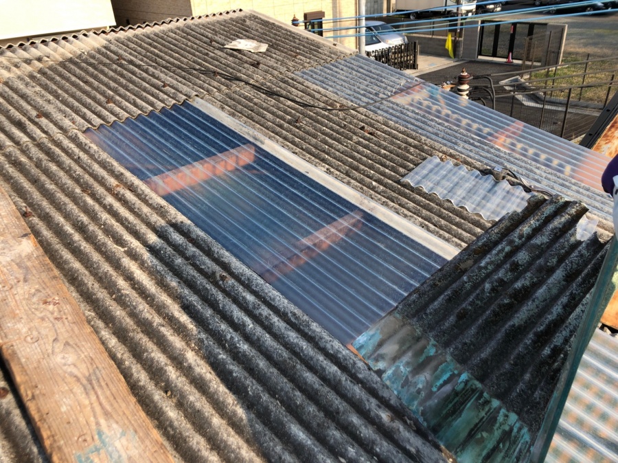 工場の屋根補修