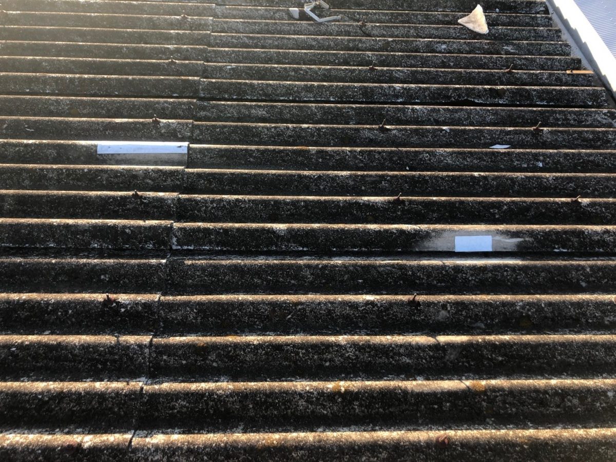 屋根応急処置後