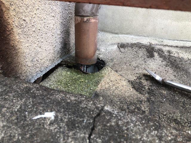 撤去前のベランダ床