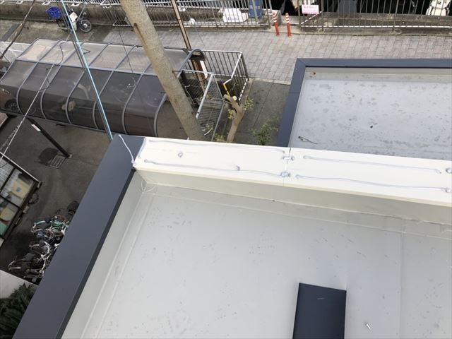 明石市の笠木板金の取付