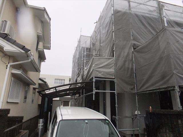 相生市Ｉさま邸足場施工