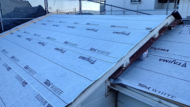 防止シート貼付け