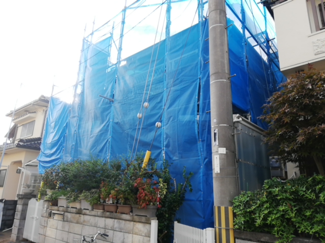 加古川市で足場の完成写真