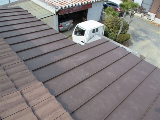 緩勾配　立平葺き