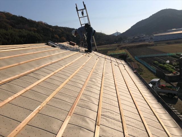 瓦屋根　引っ掛け工法