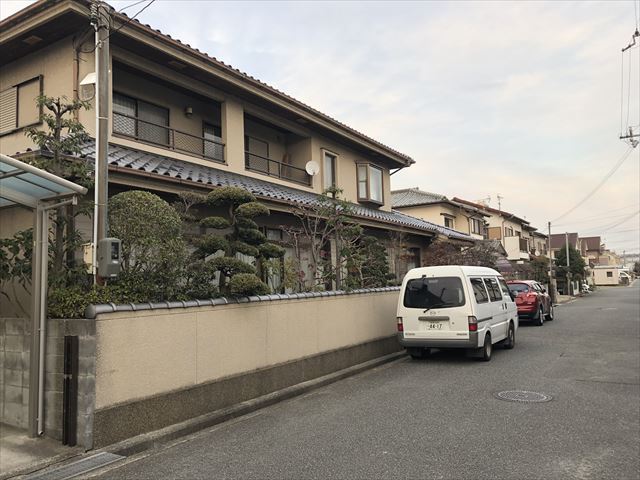 南側に植えられた庭木