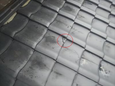 瓦　割れ　台風被害