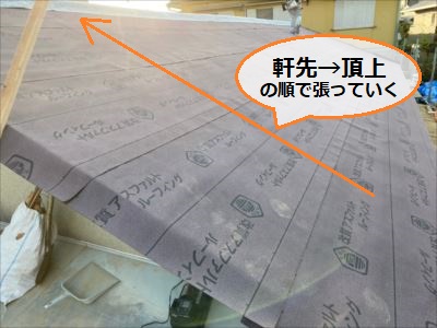 防水紙　ルーフィング　張る順番