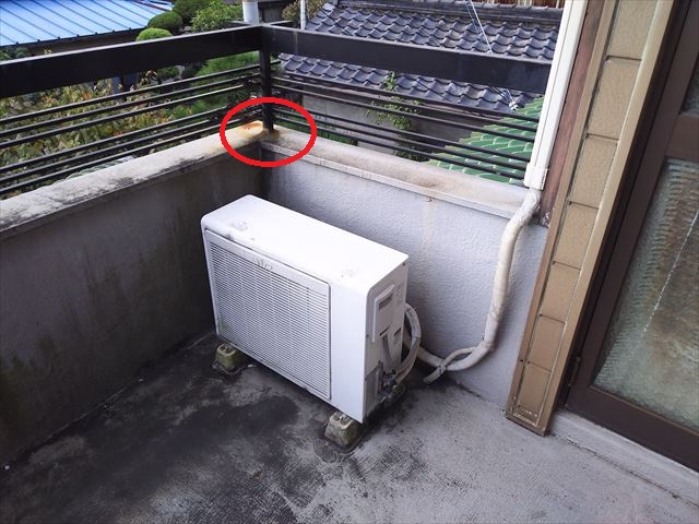 バルコニー手摺不具合