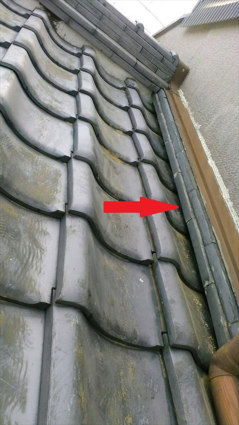 壁際のし瓦復旧完了