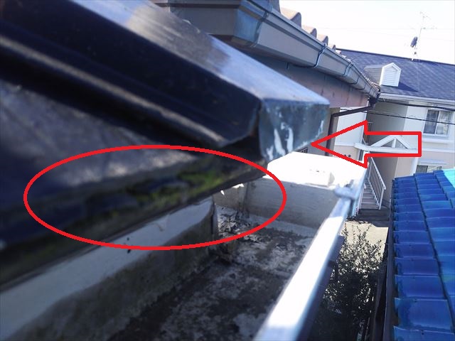 屋根隅棟棟板状況