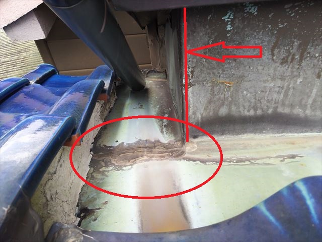 谷樋仕舞い不具合