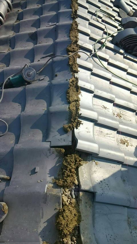 棟瓦部地瓦積み足し