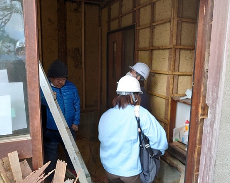 堺市耐震改修　中間検査の様子