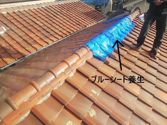 台風被害　応急処置