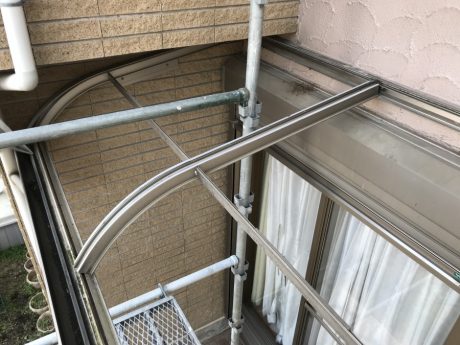 テラス屋根仮撤去