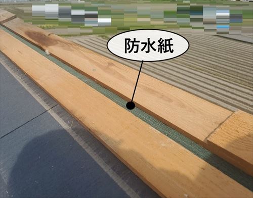 防水紙むき出し